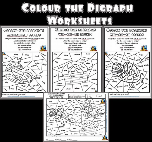 Colour by Digraphs WorksheetsMaking English Fun