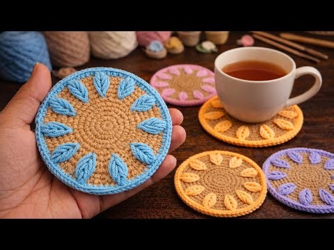 Crochet Leaf Coaster Pattern | Easy & Beautiful Design ll