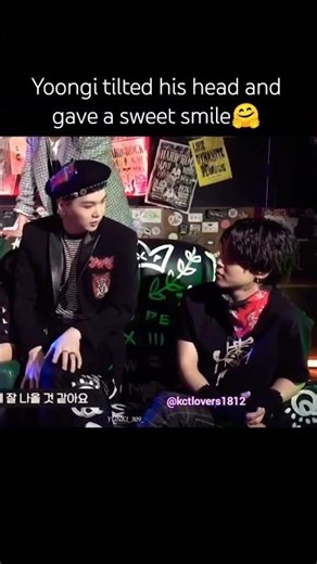 Yoongi tilted his head and gave a sweet smile 🤗#yoonmin