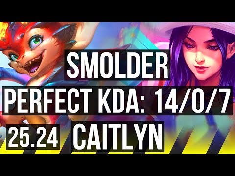 SMOLDER & Alistar vs CAITLYN & Shaco (ADC) | Perfect KDA: 14/0/7 | NA Master | 25.24