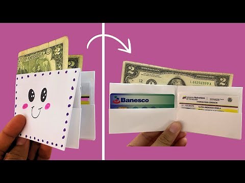 CARTERAS CON SOLO UNA HOJA DE PAPEL 📝BILLETERA DE PAPEL - DIY