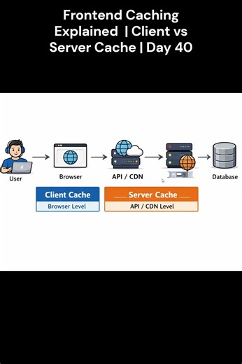Frontend Caching Explained | Client vs Server Cache | Day 40 #frontend #coding #code #ai #javascript