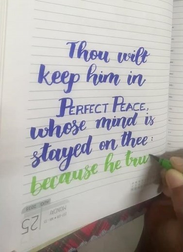 Isaiah 26 : 3 | Bible verse Calligraphy #bible #bibleverse #calligraphy #handlettering