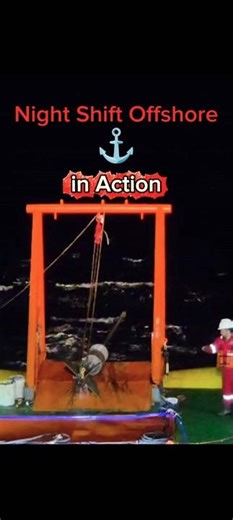 Night Work at Sea 😱, How Gravity Corer Operates? #shortvideo