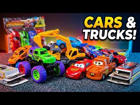 Miniature Vehicle Collection Unboxing | Trucks Cars & Construction