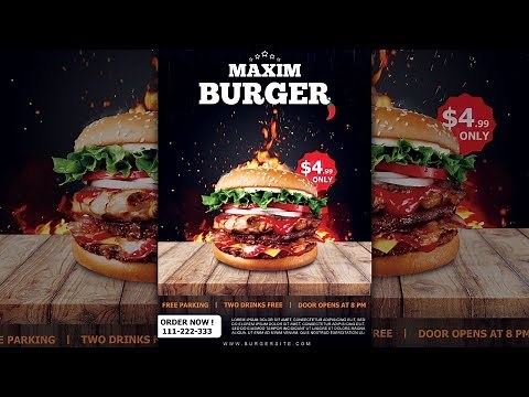 How to Design a Burger Restaurant Flyer / Poster in Photoshop