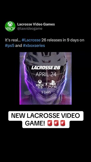 Lacrosse 26: First Look at New Video Game Releasing April 24