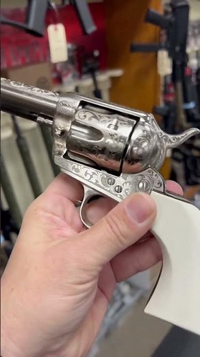 TAYLOR & CO 1873 Outlaw Legacy Nickel Engraved .357MAG 5.5″ SA Revolver #guns #cowboys #shortsvideo