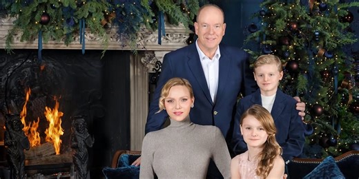 Princess Charlene Shimmers in Ralph Lauren for 2025 Christmas Card