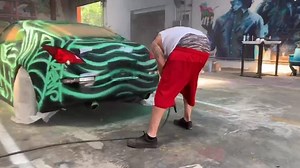 Custom Alien Vs Predator Themed Nissan 350Z Paint Job Freehanded w/ Spray Paint Cleared By @sikcreations_jax for Roy Richardson | KBMER