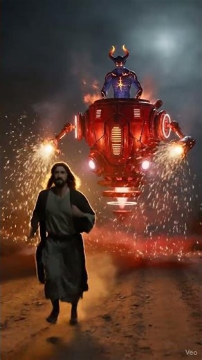 Jesus Runs From the Red Infernal Machine — Will He Escape in Time? #jesus #god #faith #hope