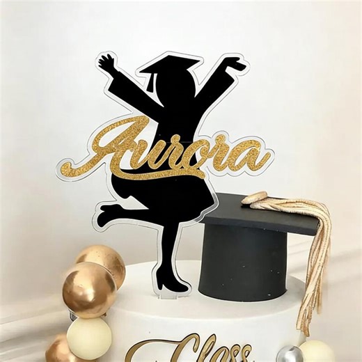Personalized Graduation Cake Topper，custom Acrylic Silhouette Boy Girl, Graduation Party Decor, High School College Grad Gift - Etsy
