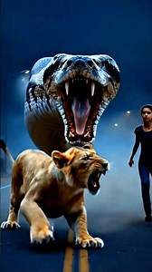 Epic Lion vs Python Battle 🔥 Girl Becomes Hero | AI Shorts