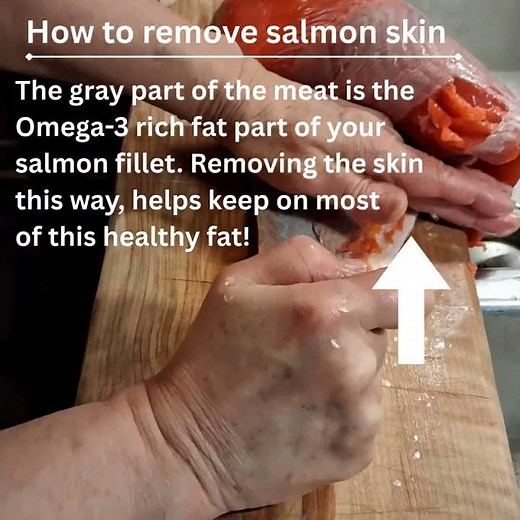 How to remove salmon skin from a raw salmon fillet