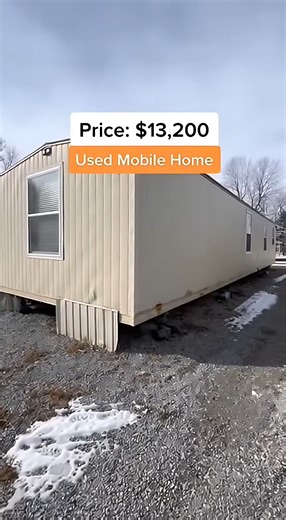 Used mobile home priced at $13,200 The exterior shows normal wear with straight siding and level placement, though one skirting panel needs replacement. Inside, the home offers a wider-than-expected living room, an older but functional kitchen, one clean bedroom, and a fully usable bathroom. The only issue noted is a noisy exhaust fan that should be replaced. Overall, this is a practical budget home with small repairs needed. Would you buy it or pass? #usedmobilehome #mobilehomesforsale | Mobile