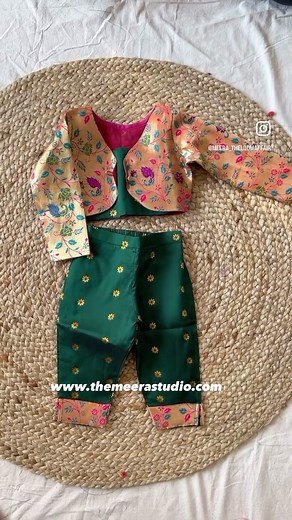 97K views · 9 comments | Paithani Co-ord set… 3 piece suit : top + pant + Paithani jacket… Available in different colours. Head to website to place order www.themeerastudio. Under Girls Section. Superhit Outfit - Paithani Coord Set 6-12 months = 2200 rs 1-2 years = 2400 rs 2-3 years = 2500 rs 3-4 years = 2600 rs 4-5 years = 2700 rs 5-6 years = 2800 rs 6-7 years = 2900 rs 7-8 years = 3000 rs 8-9 years = 3100 rs 9-10 years = 3200 rs | Meera - The Loom Affair | Facebook