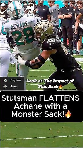 Stutsman Comes Flying In — Huge Sack on Achane in Miami vs New Orleans🔥