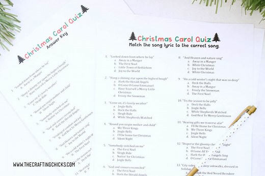 Free Printable Christmas Carol Quiz Game