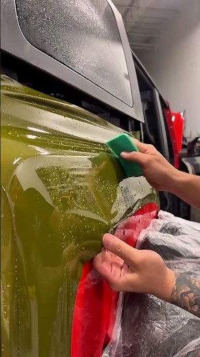 Finishing up this Ford Bronco Raptor Quater Panel in Urban fighting Green Color PPF 🔥 #fordlife