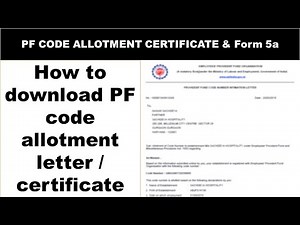 How to download PF certificate | how to get PF code allotment letter and Form 5a | epfo certificate