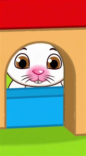 Roby builds a block house for a small bunny.