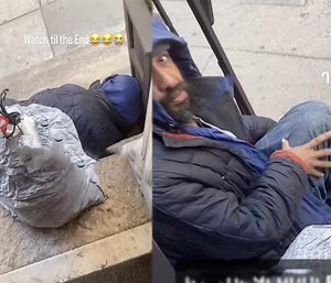 Was She Wrong For That? Chick Catches A Homeless Man Sleeping On Her Front Door Steps And This Is How She Handled It!