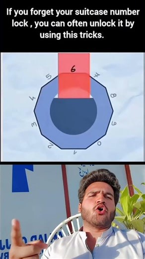 If u forget your suitcase number lock 🔐🔒 you can often unlock it by using this trick. #facts #travel