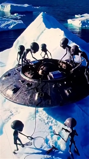 Alien UFO Crash Landing in Antarctica | Mysterious Spaceship Repair #UFO #Aliens #Antarctica#shorts