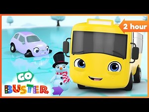 Buster On Ice! ❄️🚌 | 2 Hours of Winter Fun | Go Buster - Bus Cartoons & Kids Stories