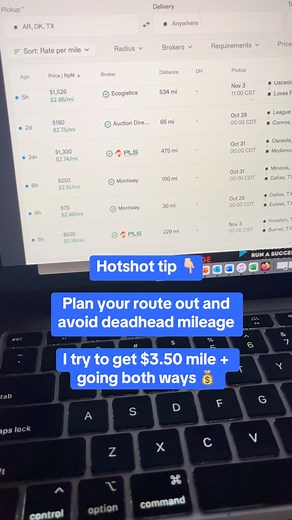 2.1K views · 35 reactions | Logistics play a big part of staying loaded in hotshot and doing WELL!! Know your route, know your trailer and utilize every inch of it.  Even if a dedicated load is paying good, why not throw a partial on it if the customer doesn’t mind or the pick up is along your route? Don’t be scared to double your money.  #hotshottrucking #trucking #hotshothauling #freight #truckingindustry #autotransport #hotshots | Riley Hotshots | Facebook