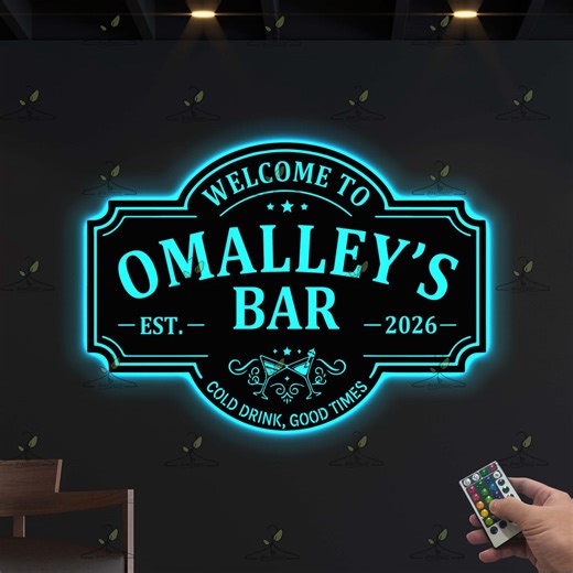 Custom LED Bar Sign for Man Cave, Personalized Home Bar Wall Light Decor - Etsy Australia