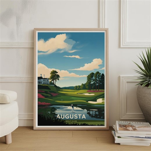Augusta Golf Course Poster – Watercolor Style Travel Wall Art - Etsy