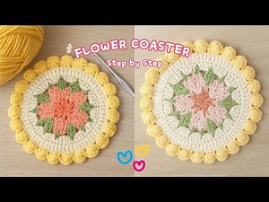 Flower Bouquet Coaster Tutorial 🌸| Easy Crochet Ideas for Beginners