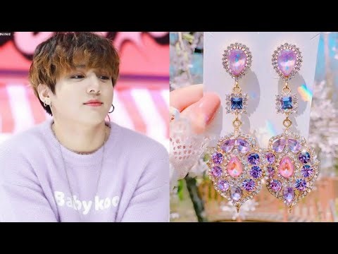 BTS members 💜 with your favourite earrings 🎀, BTS V edition with dreamy earrings🎀