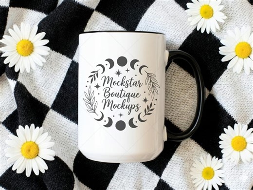 Mug Mockup White Coffee Mug Mockup Print on Demand Blank Black Handle Ceramic Mug Custom Coffee Cup JPG Digital Download Tumbler Mock Ups - Etsy