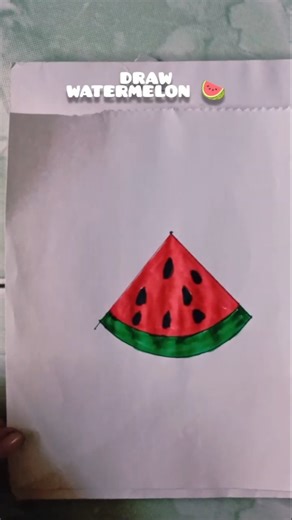 Simple Watermelon Slice Drawing in 1 Minute! Quick Art Hack #shorts #art #drawing #shortvideo #easy