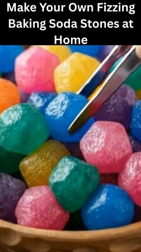 Make Your Own Fizzing Baking Soda Stones at Home Ingredients (makes about 6–8 stones): 1 cup baking soda ¼ cup water (add more as needed) Optional: food coloring (to tint the stones) Small toys, gems, or “treasures” to hide inside Mixing bowl and spoon Tray or plate for drying Vinegar and a dropper or spray bottle (for the fizzing reveal) Steps: Make the Dough: In a bowl, mix 1 cup of baking soda with a few drops of food coloring if you’d like. Slowly add water, a tablespoon at a time, until the