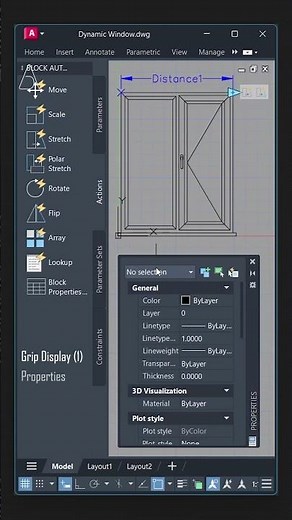 Dynamic Window - AutoCAD Tutorial #architecture #civilengineering #architecturedesign