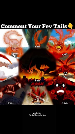 Pure Power: 1 to 9 Tails 🦊✨ #naruto #kurama #tails #shorts #anime
