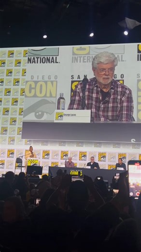 2.8K views · 61 reactions | George Lucas makes his Hall H debut! The Star Wars creator received a massive standing ovation as he was welcomed to San Diego Comic Con ✨ | Mirror US | Facebook