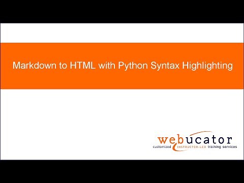 Markdown to HTML with Python Syntax Highlighting