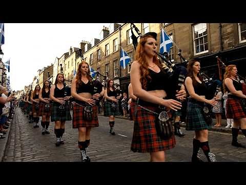 Army of Bagpipes | Highland Women March Through Scotland in Tartan Kilts | Epic Celtic Music