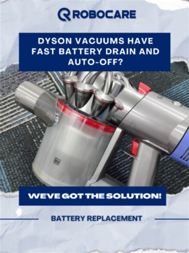 🔋 Is your Dyson vacuum battery draining too fast? ⚠️ Does it suddenly switch off while cleaning? Don't let a weak battery or internal fault slow you down! Our expert technicians specialize in Dyson vacuum diagnosis, battery replacement, and complete repair services to get your machine running like new again! 👉Visit our website or call us today to book your repair! 🤖 Model: Dyson V8 ⚫ Problem: Low Battery & Drain Fast ⚫ Solution: Battery Replacement ✅Solved 🌐 www.robocaremalaysia.com 📌Appoin
