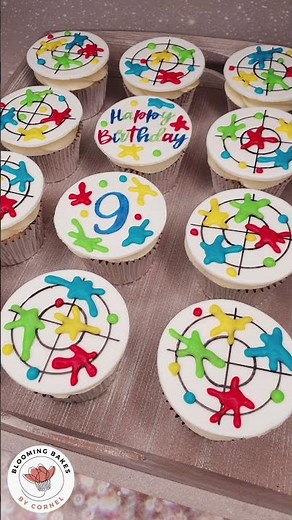 Paintball cupcake toppers