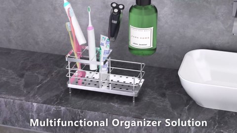 Luxspire Toothbrush Holders for Bathroom, Stainless Steel Electric Toothbrush Holder Wall Mounted, Shower Toothbrush Toothpaste Holder, Bathroom Organizer Essentials, 2 Slots, White