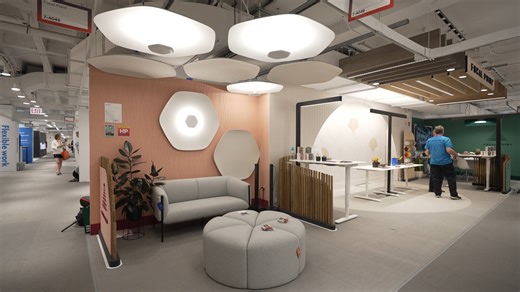 Chicago based lighting and acoustic solutions manufacturer Focal Point showcases their new offering at this year's NeoCon. | Interior Design Magazine | Facebook