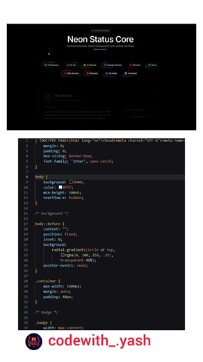 Futuristic Neon Dashboard UI Design | HTML CSS JS Animation #shorts #shortsfeed