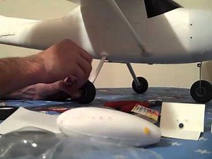 Airfield Sky Trainer 182 How to install Dubro 2 1/4 wheels vid 2 of 2