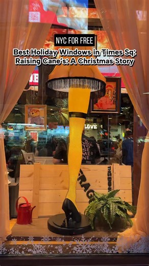 Best Holiday Windows in Times Sq: Raising Cane’s - A Christmas Story ✨ #CaniacAmbassador This holiday season, @RaisingCanes holiday windows brought A Christmas Story to life, featuring the original cowboy costume, pink bunny suit, film slate & more! You’ll find over 500 custom pieces recreating classic film moments step inside for even more decorations and don’t forget to enjoy a themed Box Combo! Raising Cane’s is featured as the #1 Window Display by Timeout. Free to view, definitely check it o