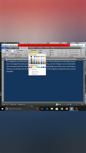 MS Word Me Page Color Kaise Change Kare 😍 | 1 Click Trick1 Minute Me Page Color Change 😱 | MS Word